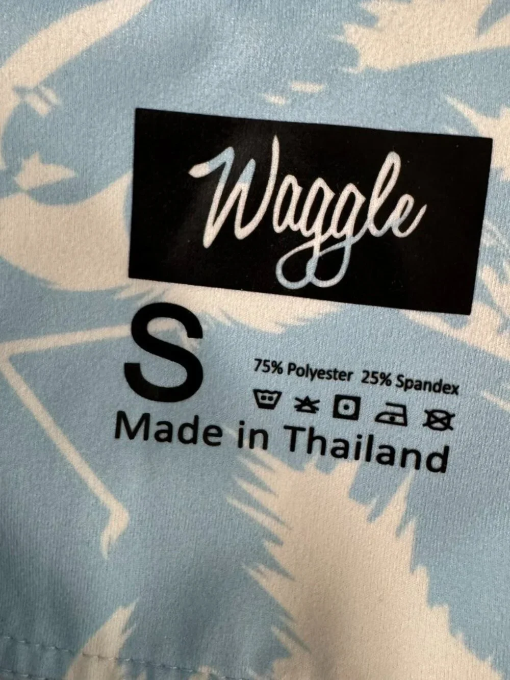 Waggle 1/4 Zip Pullover Mens‎ Small Blue White Palm Tree Flamingo Golf TP-3956
